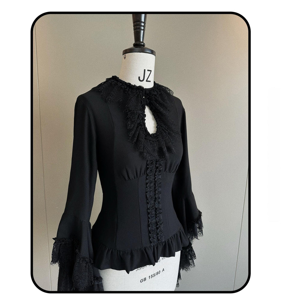 Susin Lolita~Night Traveler~Gothic Lolita Skirt Outfit Long Coat Shirt and Bustier 42118:727581