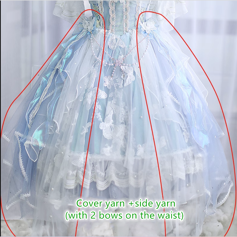 (Buyforme)FantasyMirror~ Exquisite Butterfly JSK Floral Wedding Lolita JSK Dress fress size cover yarn only 