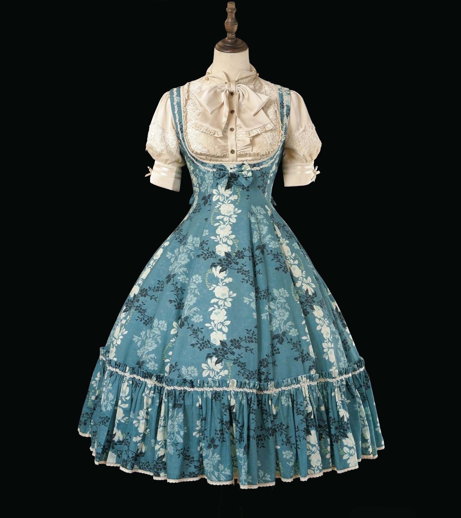 When flowers bloom - Classic Lolita Printed Dress, Ruffles & Bow 45181:838896