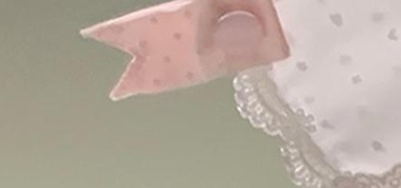 Kawaii Lolita Bunny Ear Hairband, Polka Dot Bow A Pair of Bunny Ear Clip (light pink with light pink button) - not sold separately