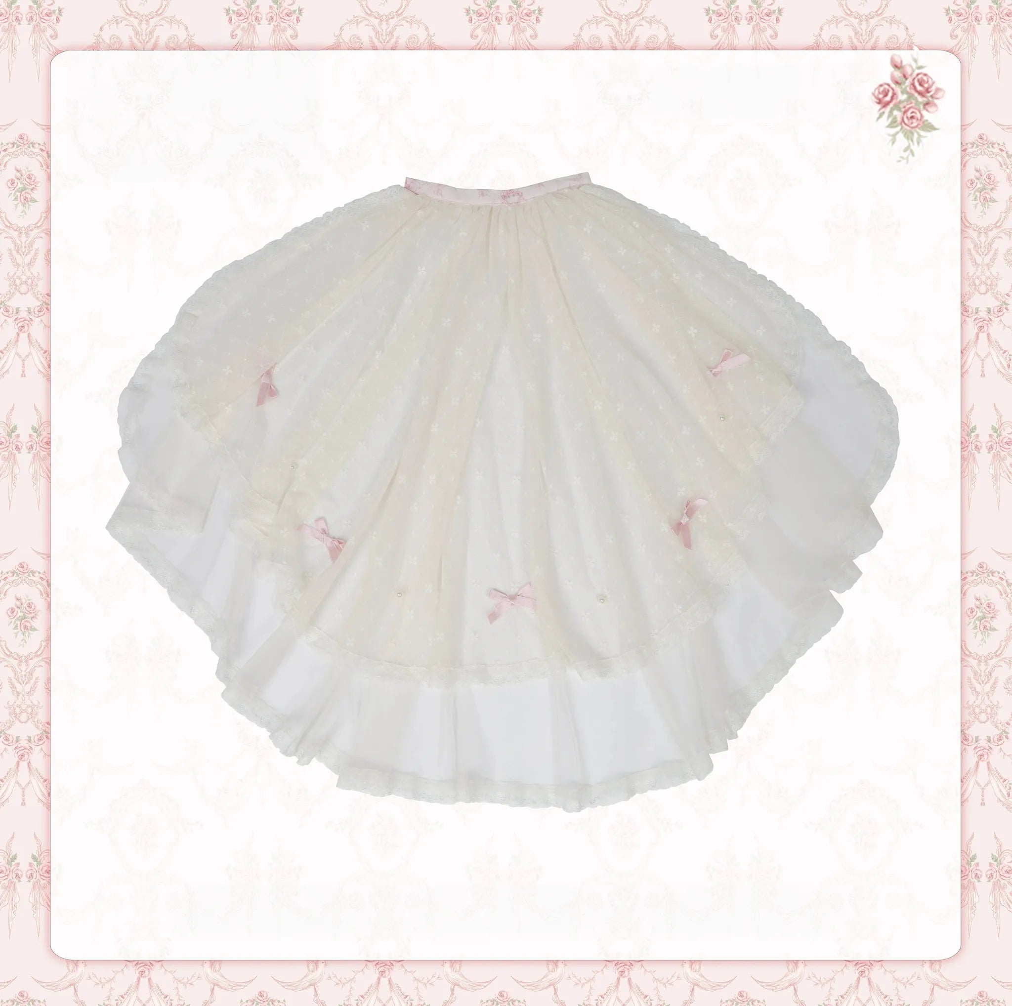 Rose Fragrance - Classic Lolita Lace JSK & OP Dress, Rose & Perfume Bottle Print (L M S) 45850:865560