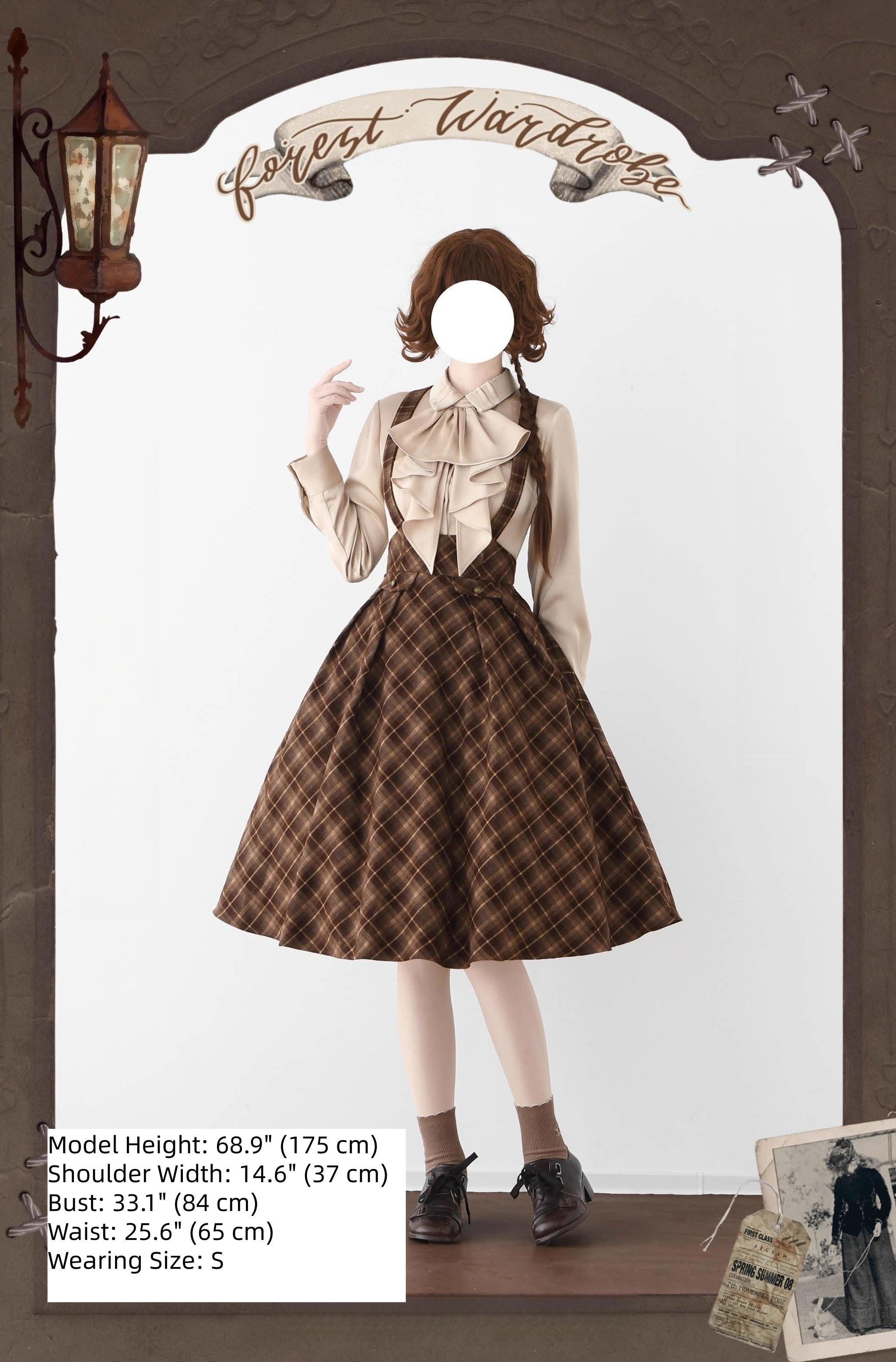 Forest Wardrobe - Forest Dew - Elegant Lolita Slim Fit Shirt, Detachable Jabot 44189:798270