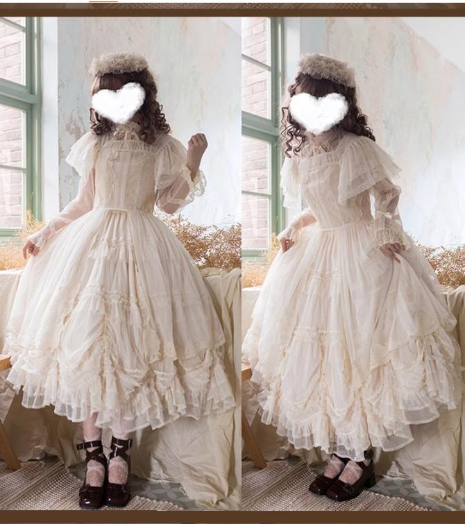 Elegant Lolita Petticoat with Dotted Gauze Hem