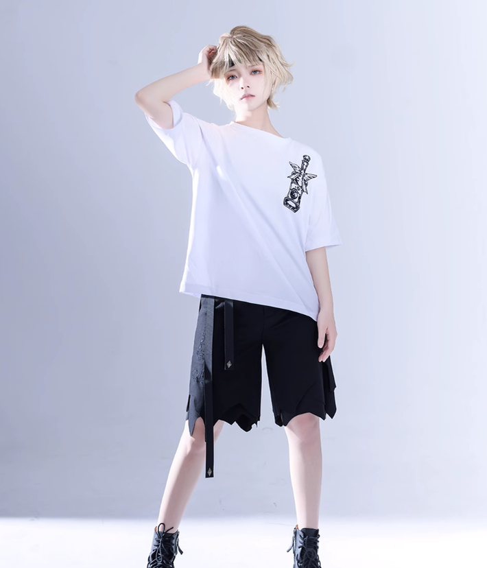 Princess Chronicles~Ouji Lolita White Short Sleeve Shirt   
