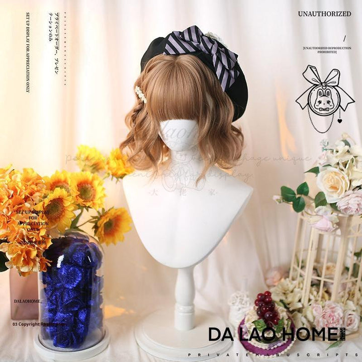 Dalao Home~Kawaii Short Curly Lolita Wig with Bangs