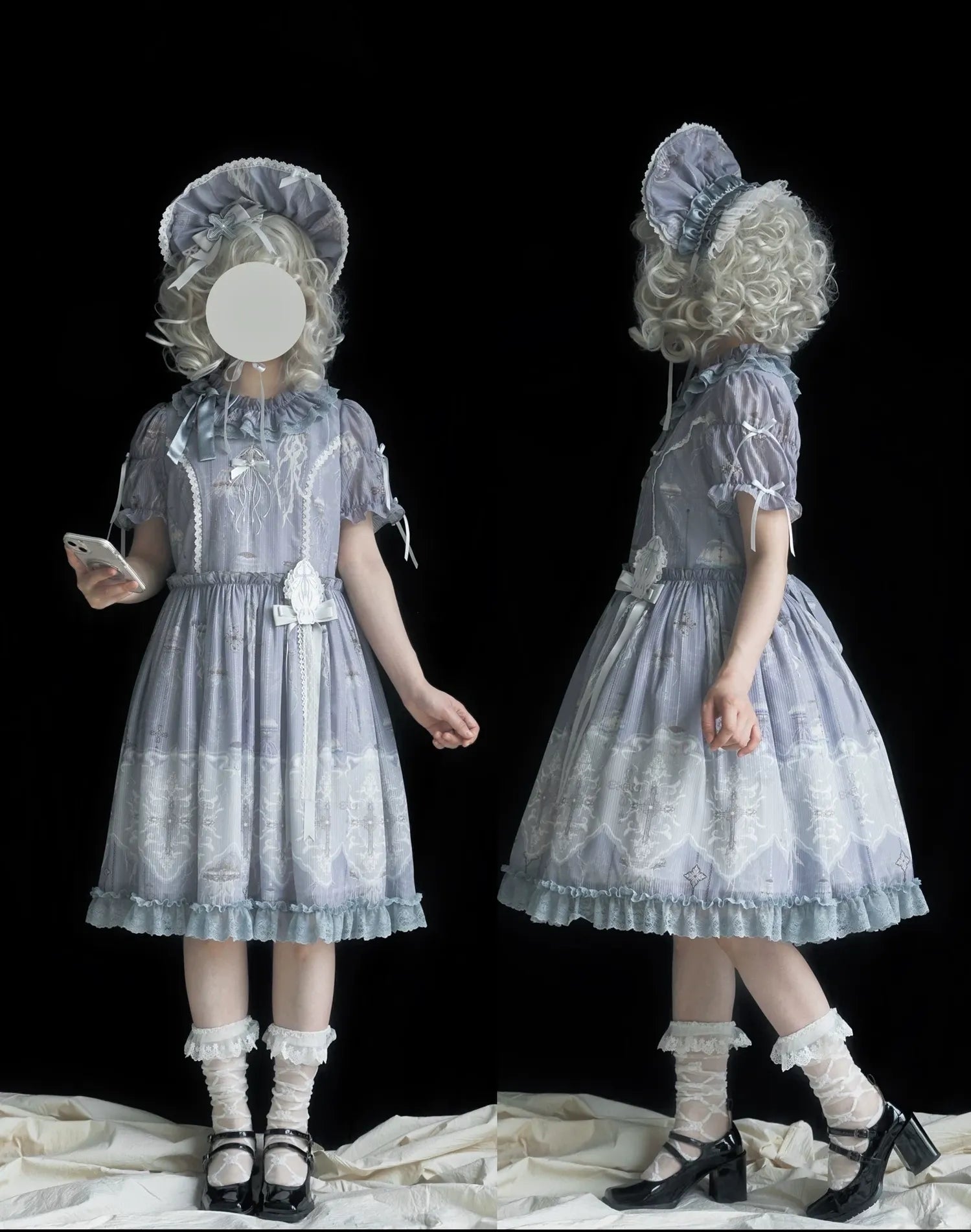 Moonlit Sea Realm - Cotton Lined Classic Lolita OP and JSK Dress, Jellyfish Print 45508:850449