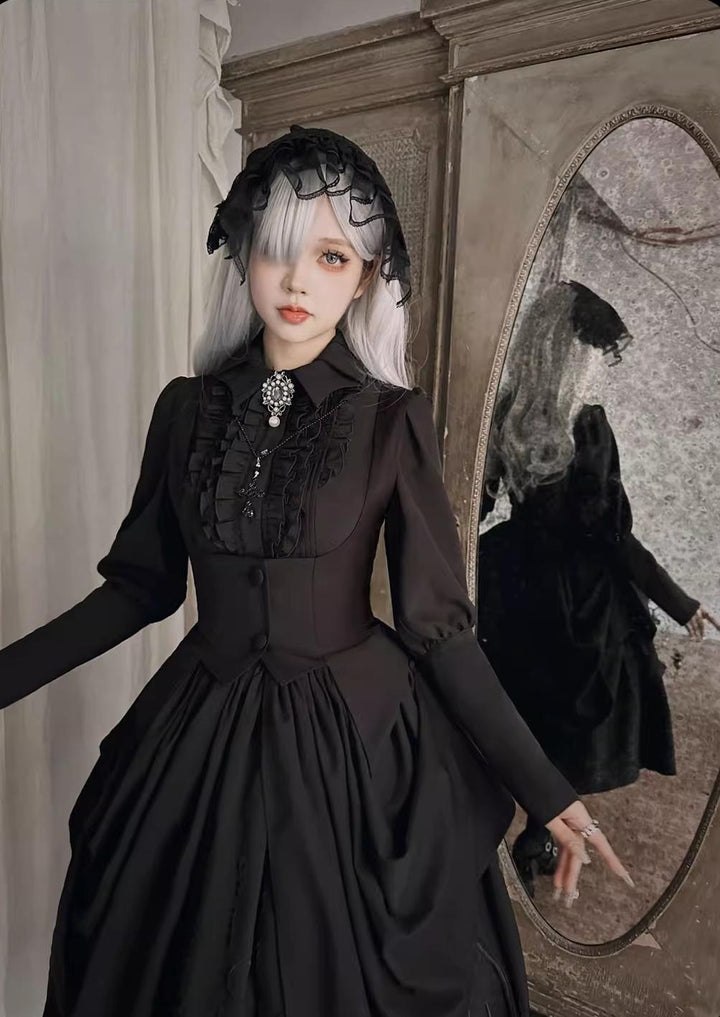 Susin Lolita~Normandy~Gothic Lolita Bust-Supporting JSK Nun Lolita OP Dress 41698:716830