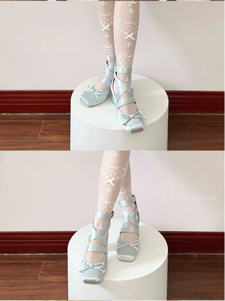 (BFM)MODO~Elegant Lolita Shoes Ballet Round-toe Mid-heel Shoes 29488:352910