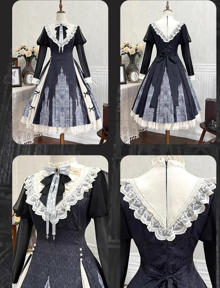 Letters from Unknown Star~Church Bell~Elegant Lolita OP Dress Long Sleeve Spring Autumn   