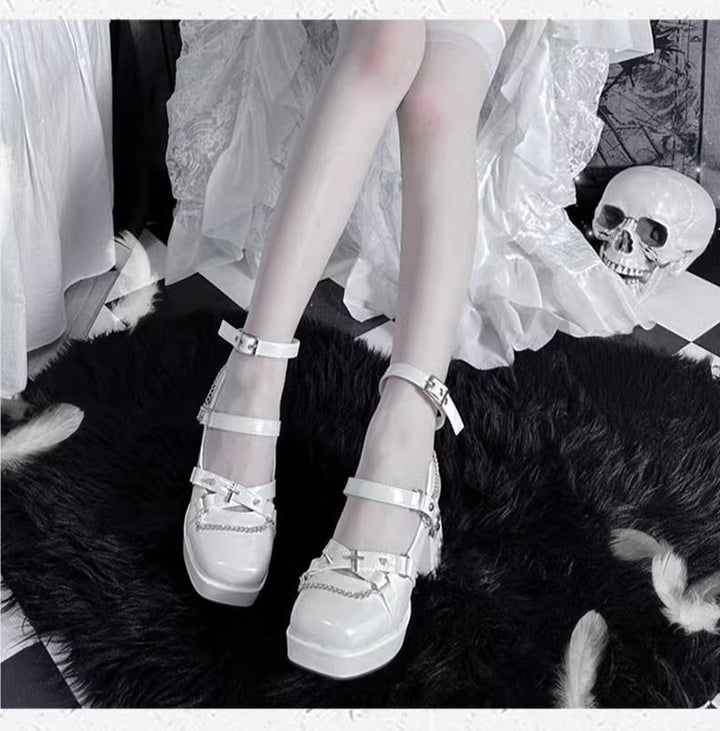 The night of the witch Lolita~Punk Lolita Heels Y2K Elegant Lolita Shoes   