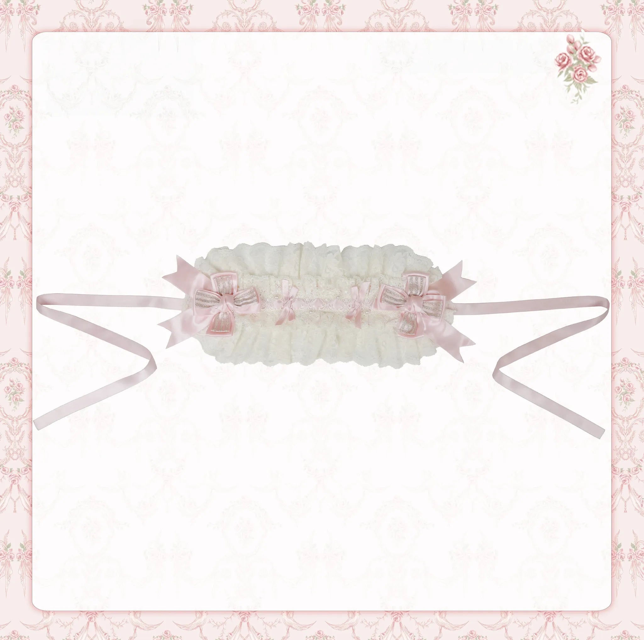 Rose Fragrance - Classic Lolita Lace JSK & OP Dress, Rose & Perfume Bottle Print (L M S) 45850:865557