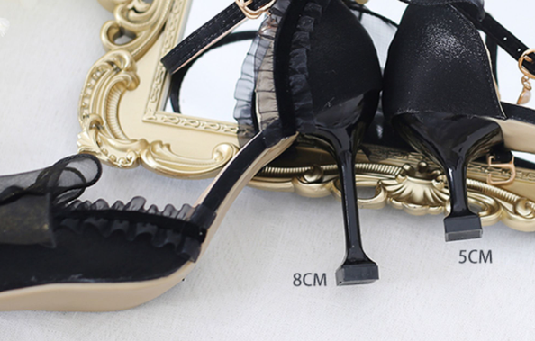 Xiaogui - Elegant Lolita High-Heeled Camellia Bows Shoes