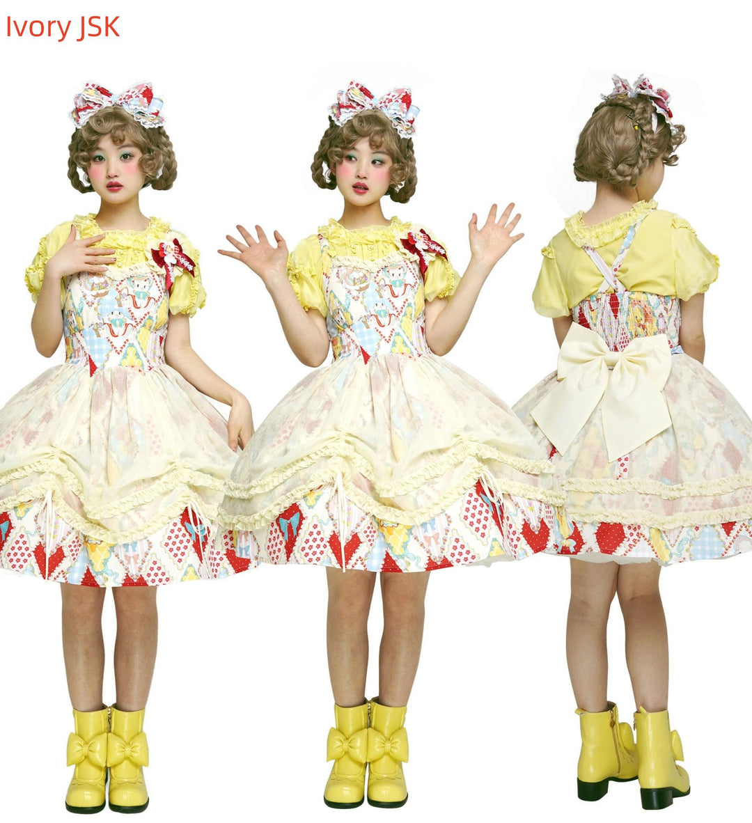 Southern Cross~Showa Kaleidoscope~Sweet Lolita OP SK and JSK with Rabbit Print 42127:727916