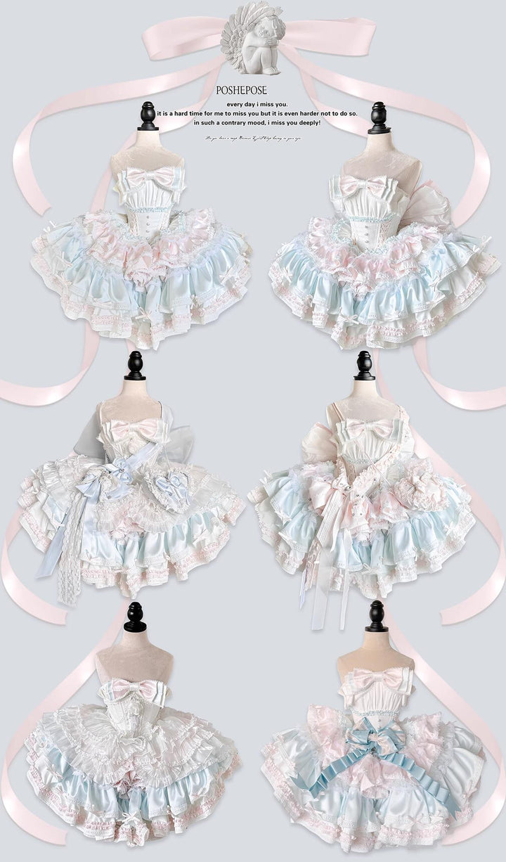 POSHEPOSE~Limited Gratitude Collection~Sweet Lolita Dress High-end Tiered Skirt Dress   