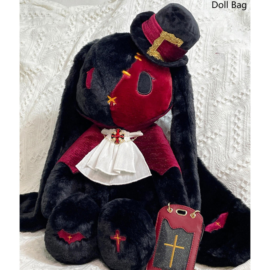 RosyDream~Kawaii Lolita Bunny Doll Bag Plush Doll with a Skeleton Vampire Bunny Count Bunny Bag Only