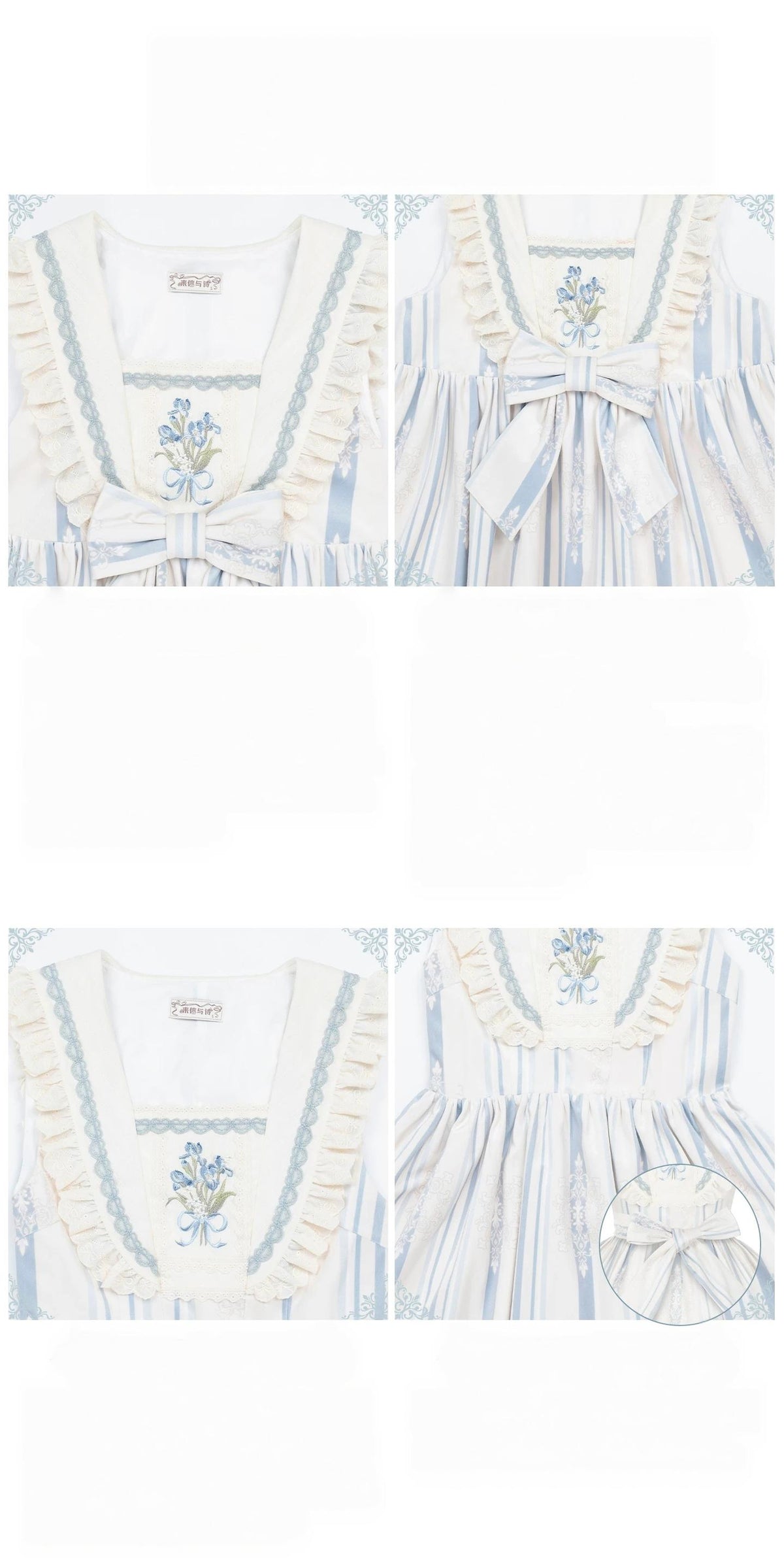 Iris - Classic Lolita JSK Dress Set, Iris Print and Embroidery 45997:871555