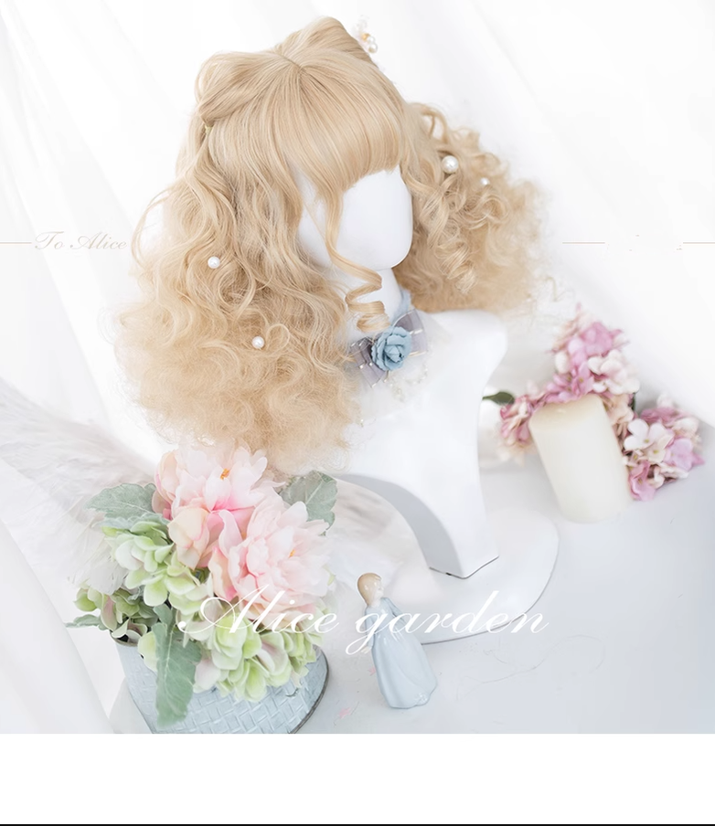 AliceGarden~To Alice~Daily Lolita Wigs Short Curly Sandy Blonde Wigs sandy blonde  