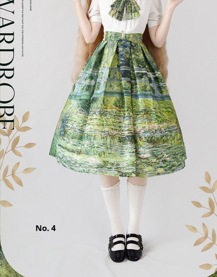 Forest Wardrobe~Daily Lolita Retro Classic Monet Oil Painting SK (2XL L M S XL / No.4) 3032:648818