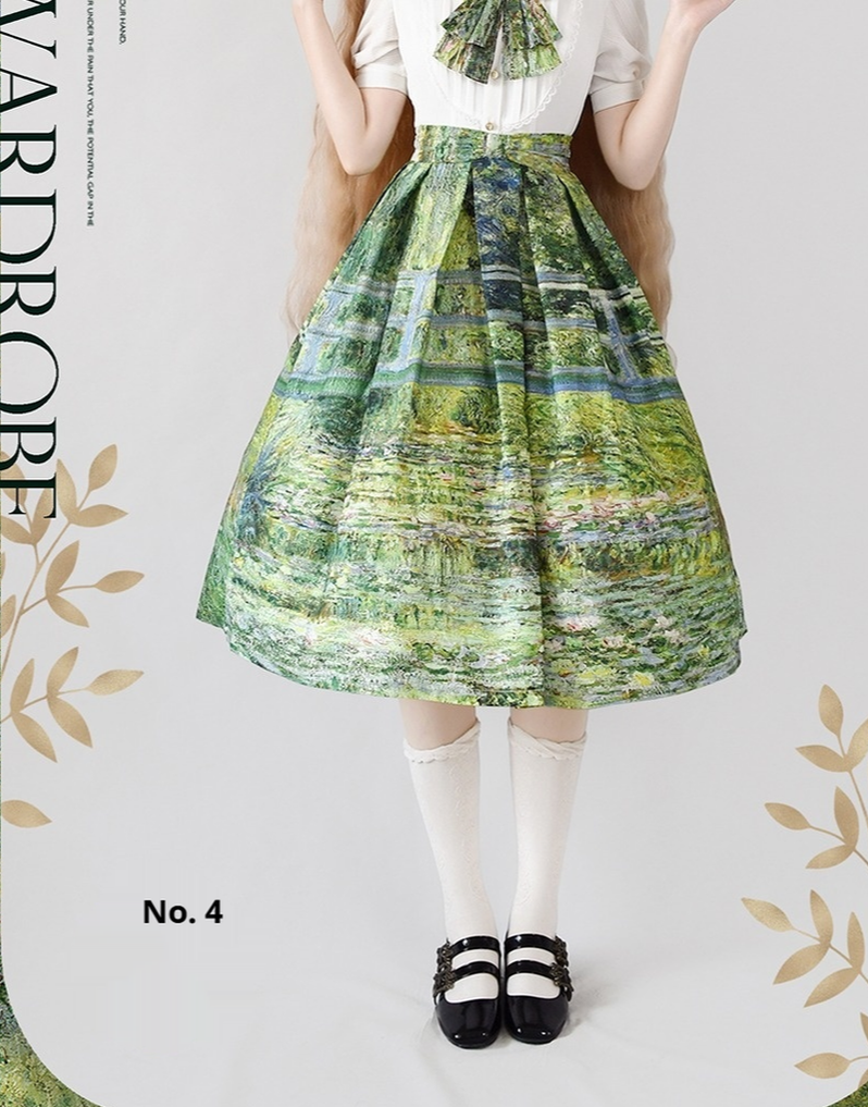 Forest Wardrobe - Daily Lolita SK, Retro Classic Monet Oil Painting (2XL L M S XL / No.4) 3032:648818