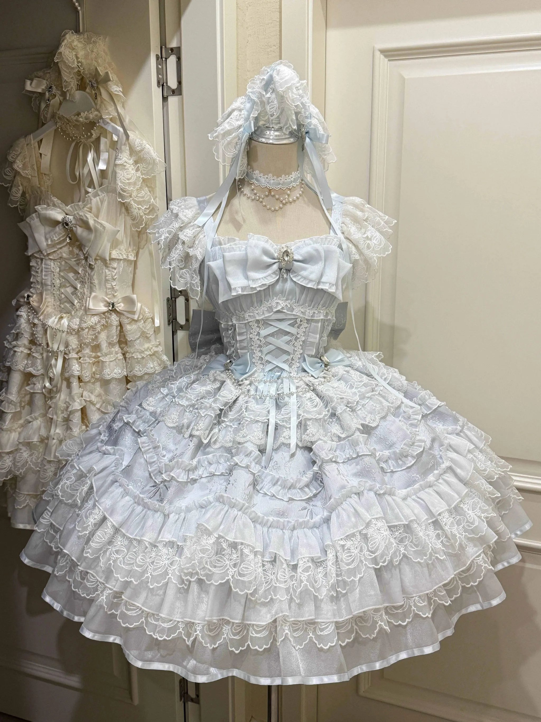 Sugar Girl - Eternal Vow - Weeding Lolita JSK, Detachable Overlay (L M S) 44248:800956