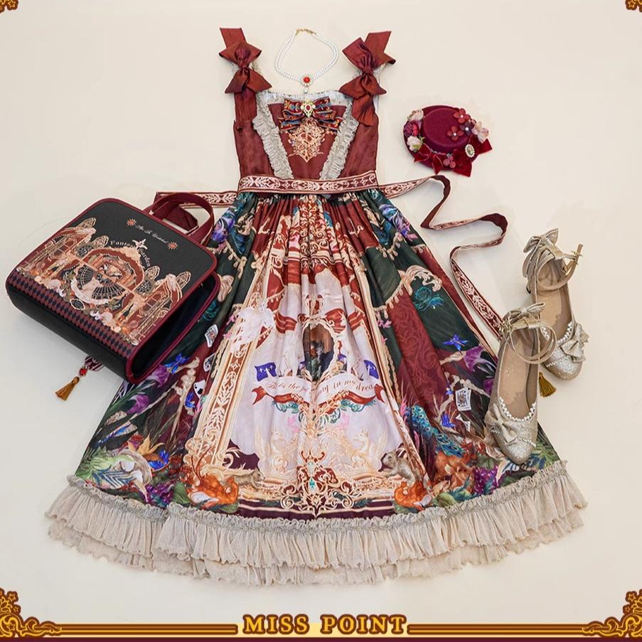 Miss Point~Kaleidoscope~Retro Lolita Dress Oil Painting Print JSK Dress Customized 35394:488362