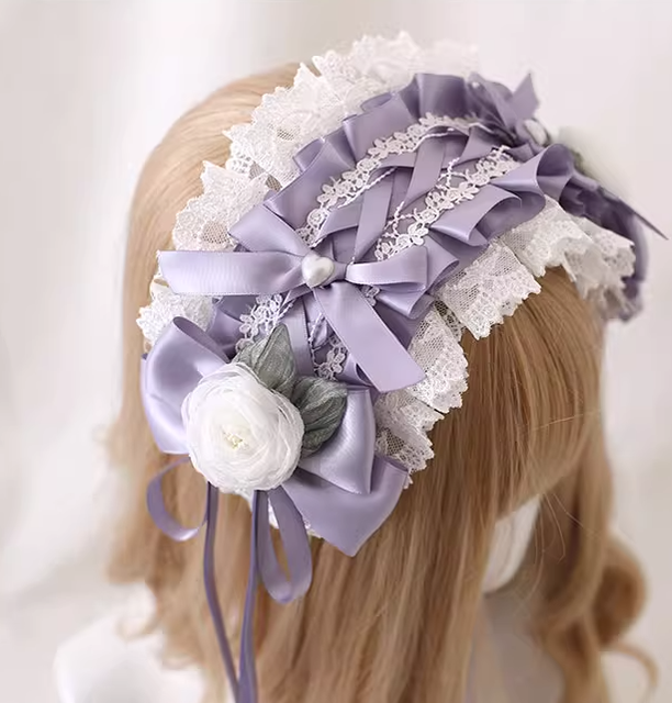 Xiaogui~Elegant Lolita Headdress Bow KC Cuffs Hairpins   