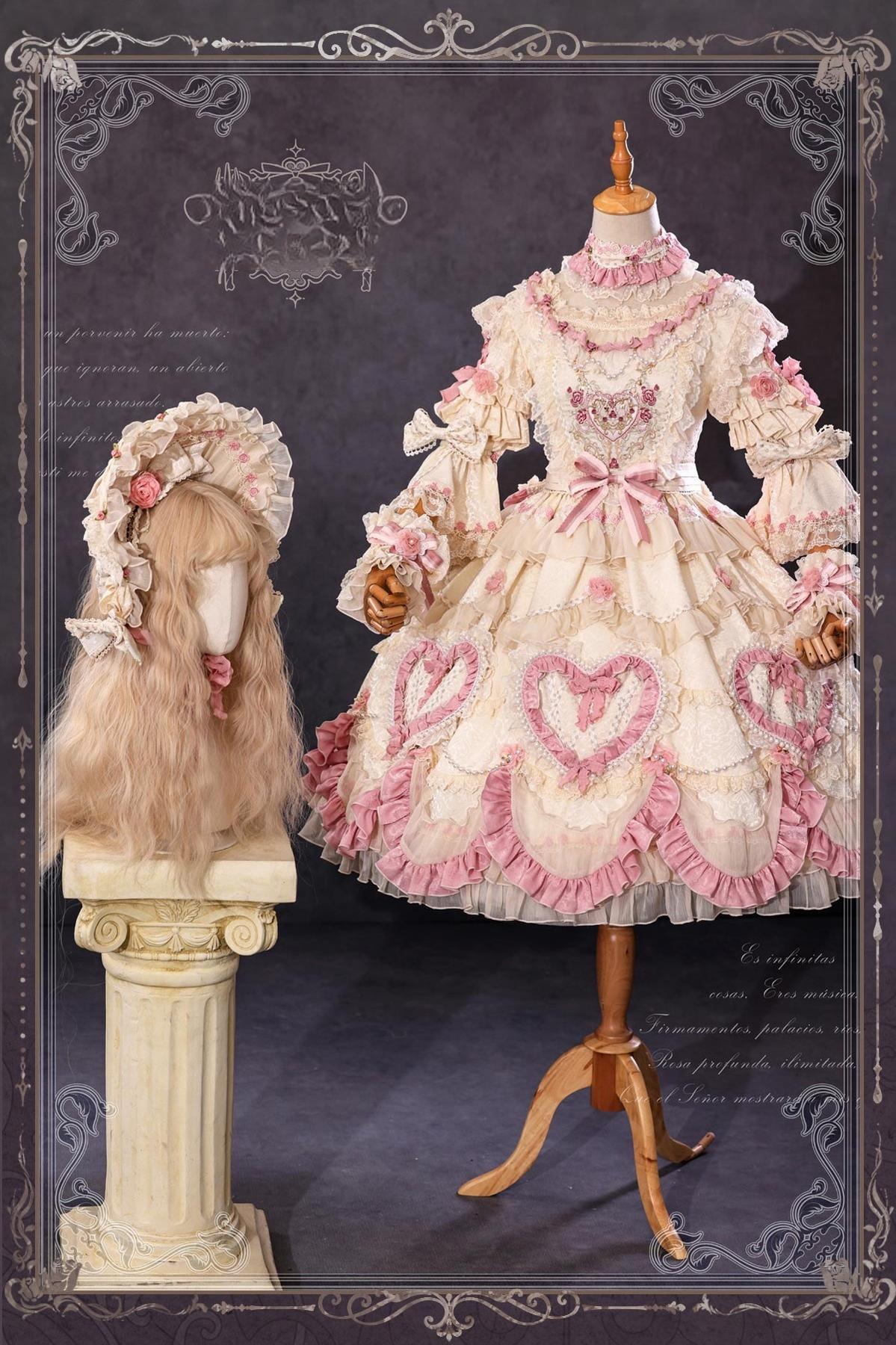Bramble Rose - Antique Cake - Vintage Lolita OP Princess Dress Gorgeous Lolita Outfit (L M S XL) 41536:701676