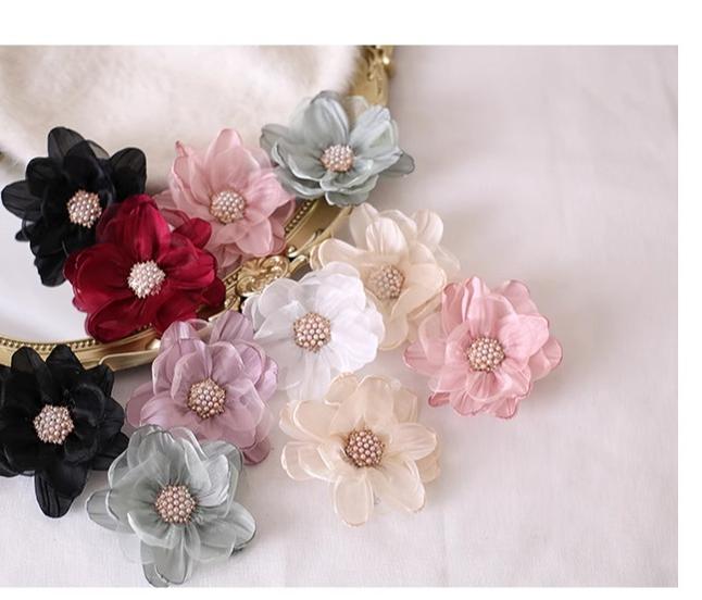 Xiaogui - Elegant Lolita Headdress Organza Flower Hairpin