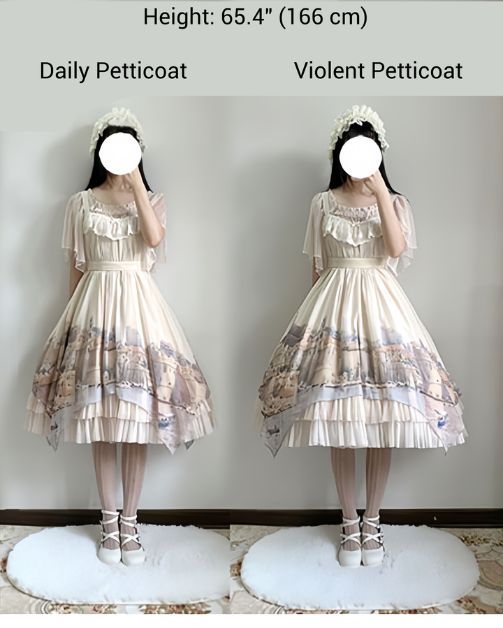 Forest Song - Adriatic - Classic Lolita JSK Chiffon Dress, Gulf City Print