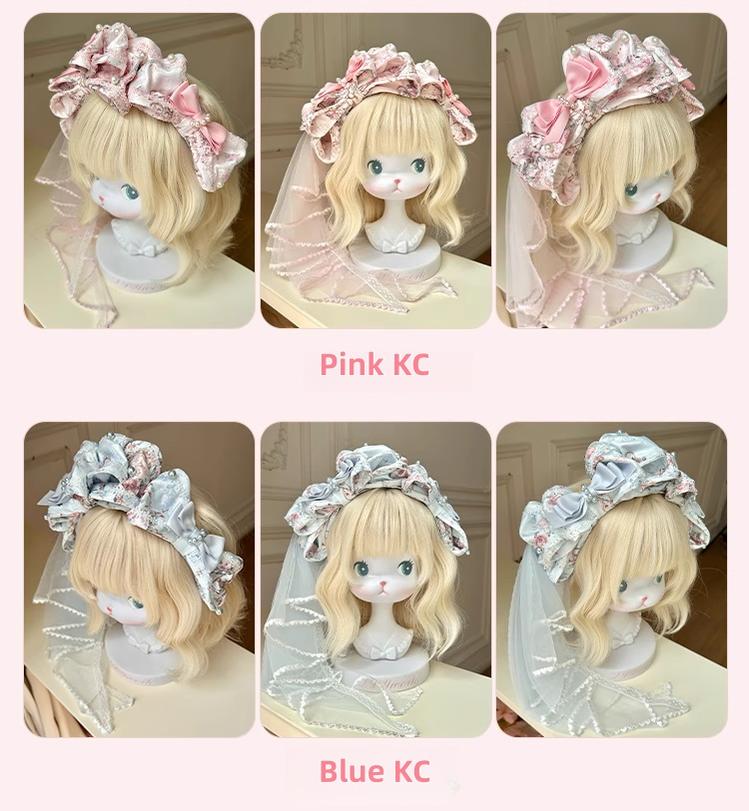 Mengfuzi - Flower in the Mirror - Floral Printed Old School Lolita Accessory Set 44315:802627