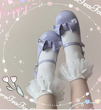 Pure Tea For Dream~Little Flip Sugar~Sweet Lolita Bow Round Toe Shoes   