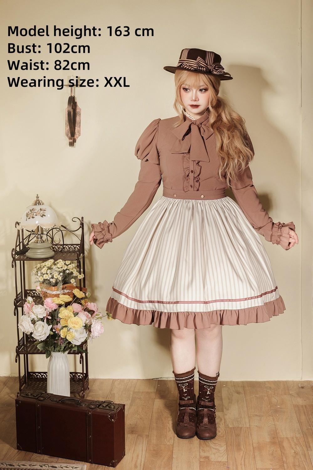 Miss Point - Classical Chocolate - Classic Lolita Blouse Customized Reteo Lolita Shirt 40840:679282