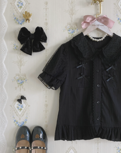 3 Puppets~Butterfly~Kawaii Lolita Short Sleeve Blouse   