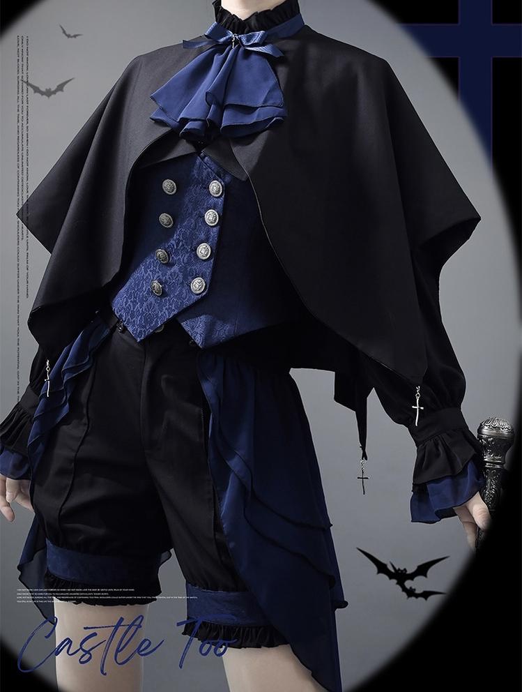 (BFM)CastleToo~Evil Twins~Ouji Lolita Dress Lolita Vest Shirt Shorts Skirt Set 32646:388766