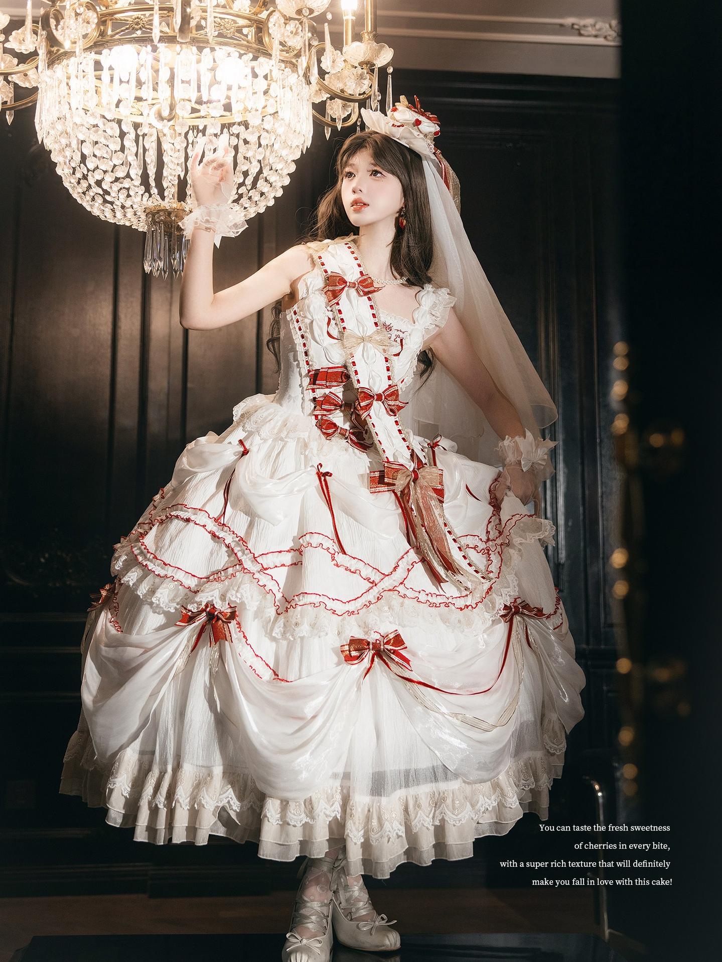 Cherry Cake - Tiered Sweet Lolita OP, Wedding Dress 44359:807121