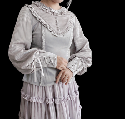 Little Dipper~Elegant Lolita Mutton Sleeve Blouse Multicolors   