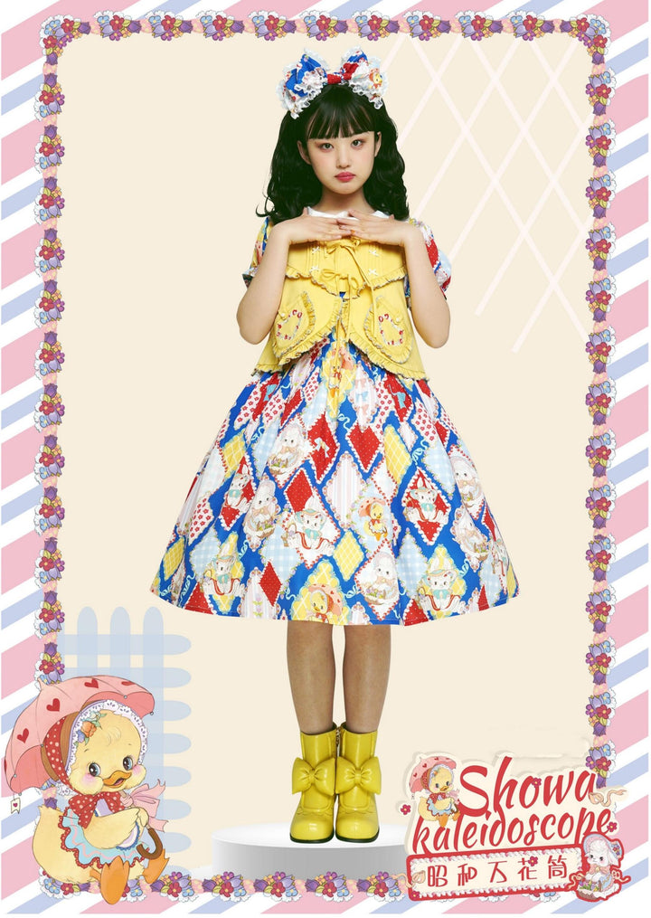 Southern Cross~Showa Kaleidoscope~Sweet Lolita OP SK and JSK with Rabbit Print 42127:727881