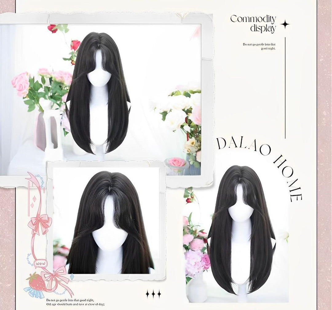 Dalao Home~2624X~Balck Lolita Wigs Long Straight Hair   