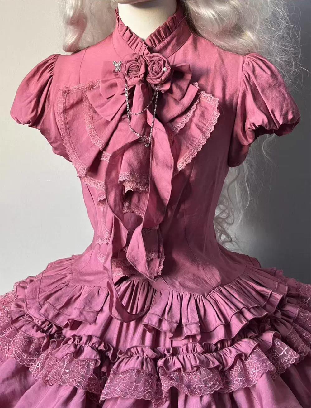 Dragon Bone Cemetery - Gothic Lolita Blouse, Detachable Bell Sleeves