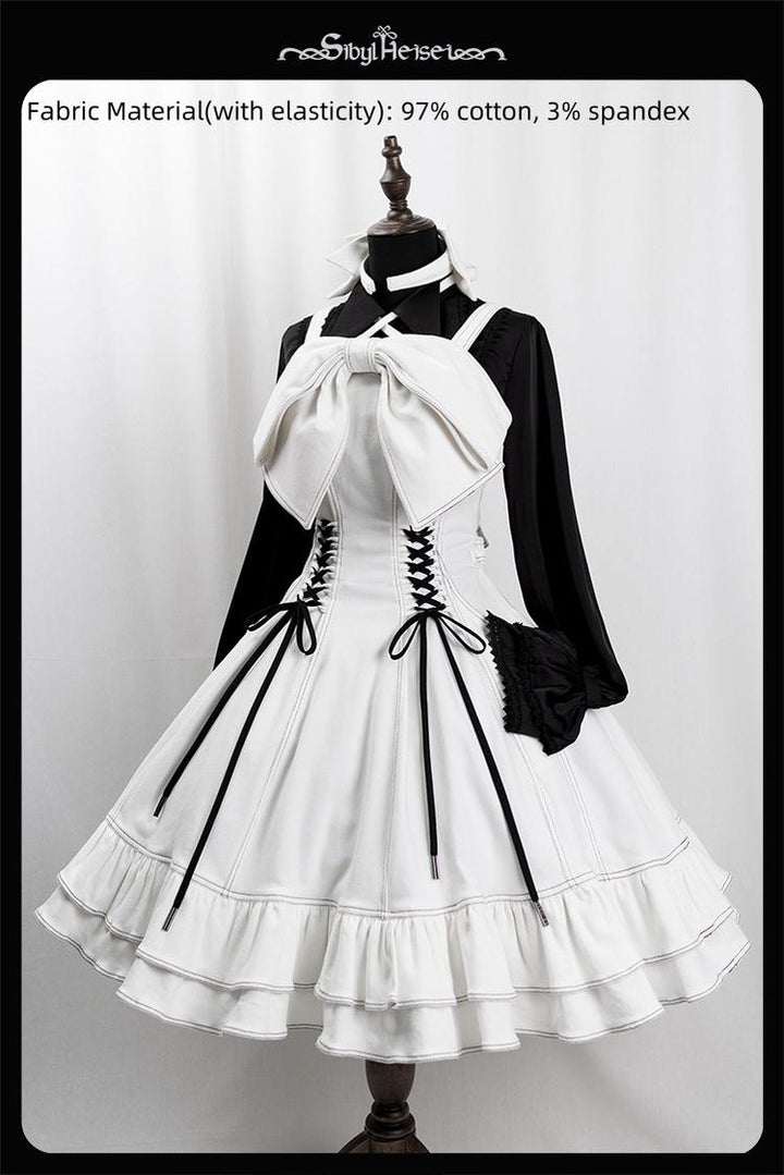 DuskProphecy~Egret 2.2-3.1 Version~Sweet Lolita Denim JSK Bust-Supporting Dress (L M S XL) 42166:729659