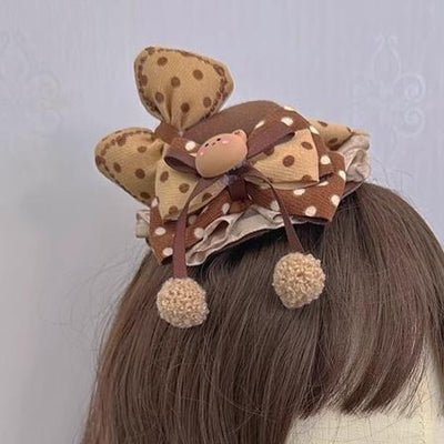 Pretty Girl Lolita~Sweet Lolita Chocolate Color Bear Headdresses a 10cm bonnet  
