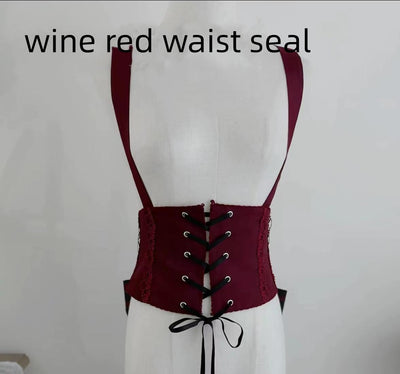 (BFM)Uncle Wall Original~Ouji Lolita Shirt Set Prince Style Bloomers S Burgundy waist seal 