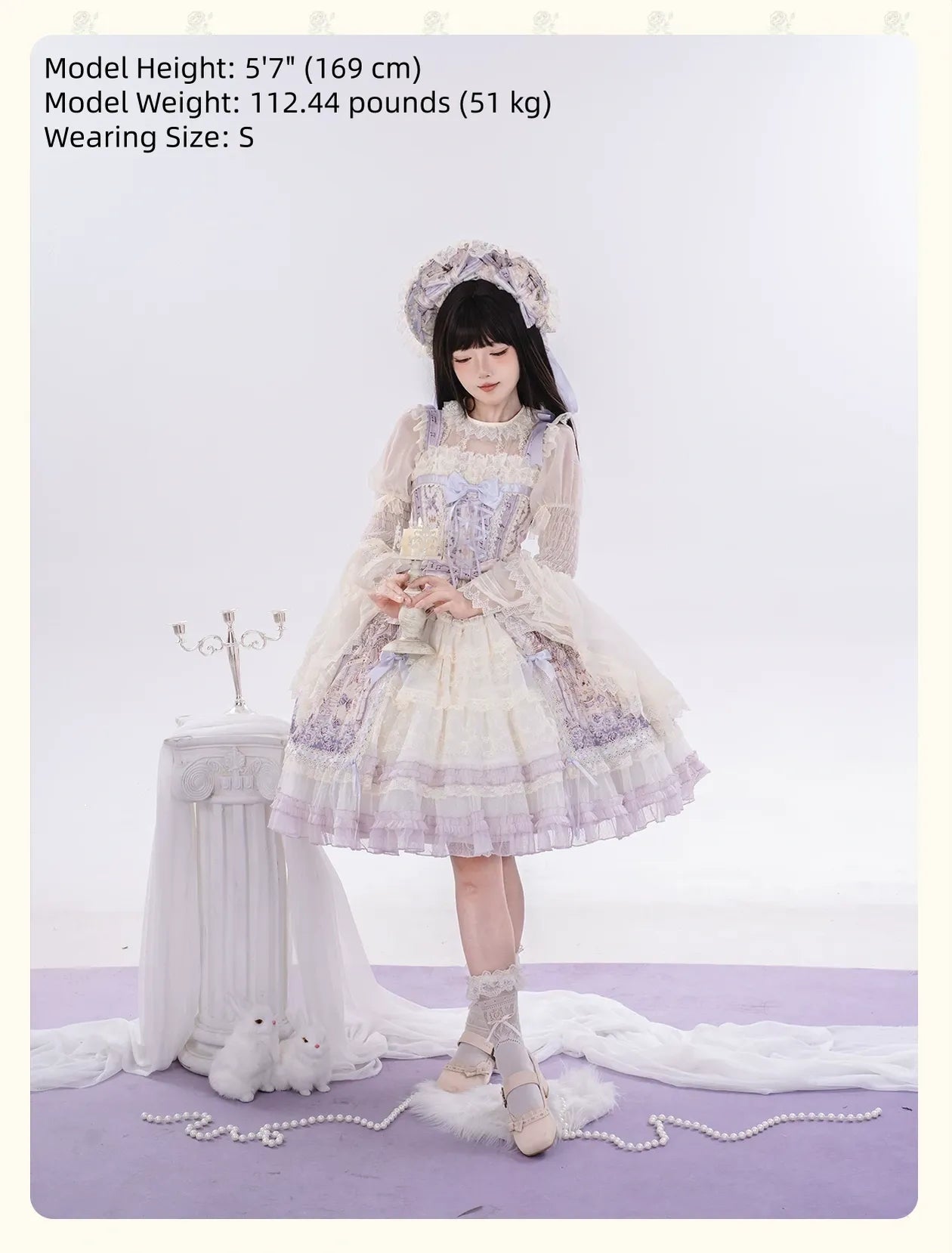 Glass Spire Melody - Cotton Lining Classic Lolita JSK, Cat and Musical Note Print 45586:852970