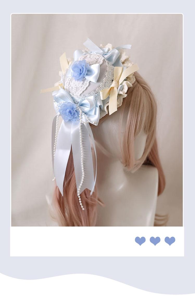 Xiaogui - Four Seasons Floral - Sweet Lolita Headdress Bow KC Lace Cuffs