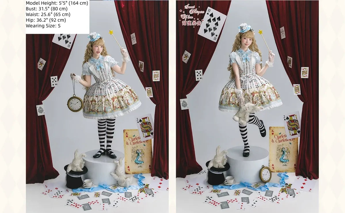 Tarot Alice - Cotton Old School Lolita JSK Dress, Detachable Apron 45739:861444