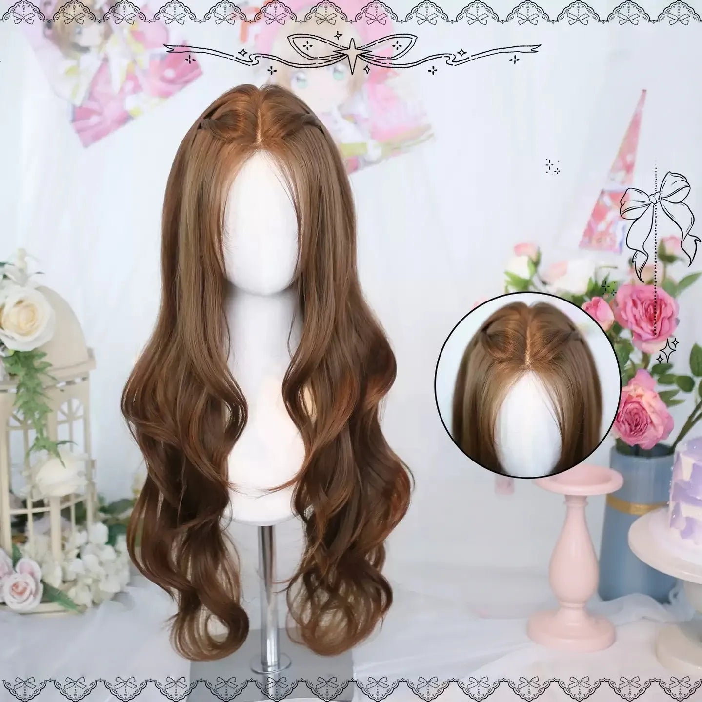 Warm Brown Daily Lolita Long Curly Wig 45888:866555