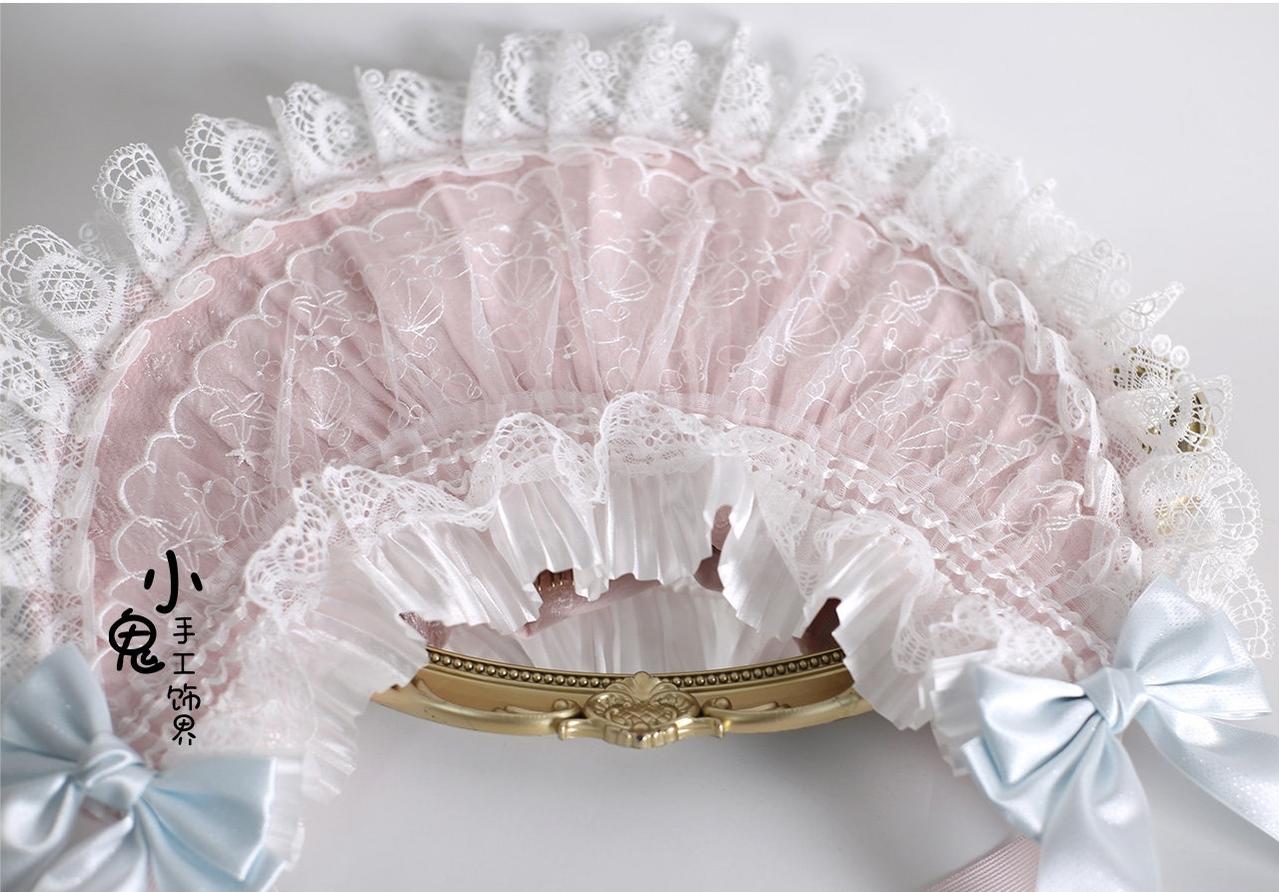 Lolita Headdress, Bunny Ear KC, Embroidered Lace