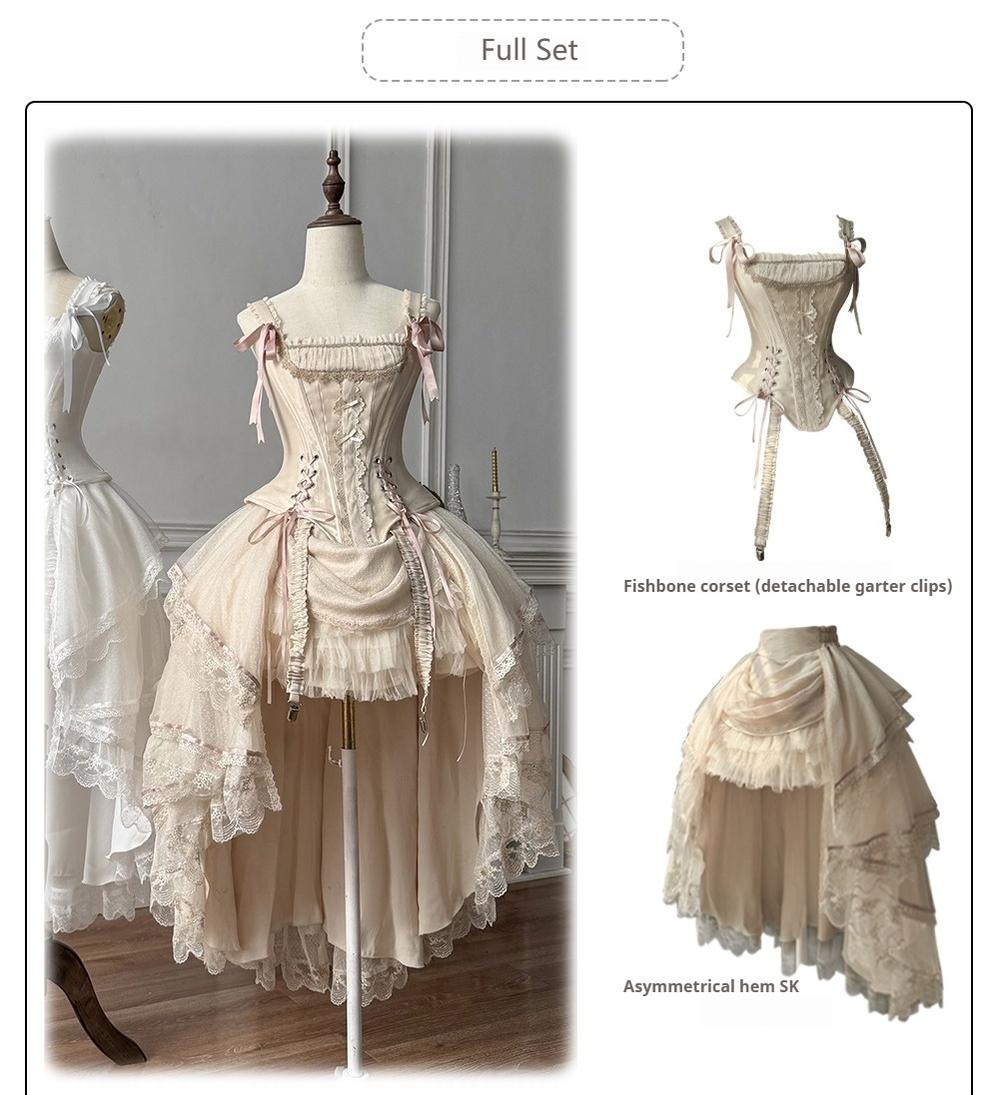 Caramel Antique~Lamp Shadow~Gorgeous Lolita Corset Classic Lolita Skirt Set 41870:717746