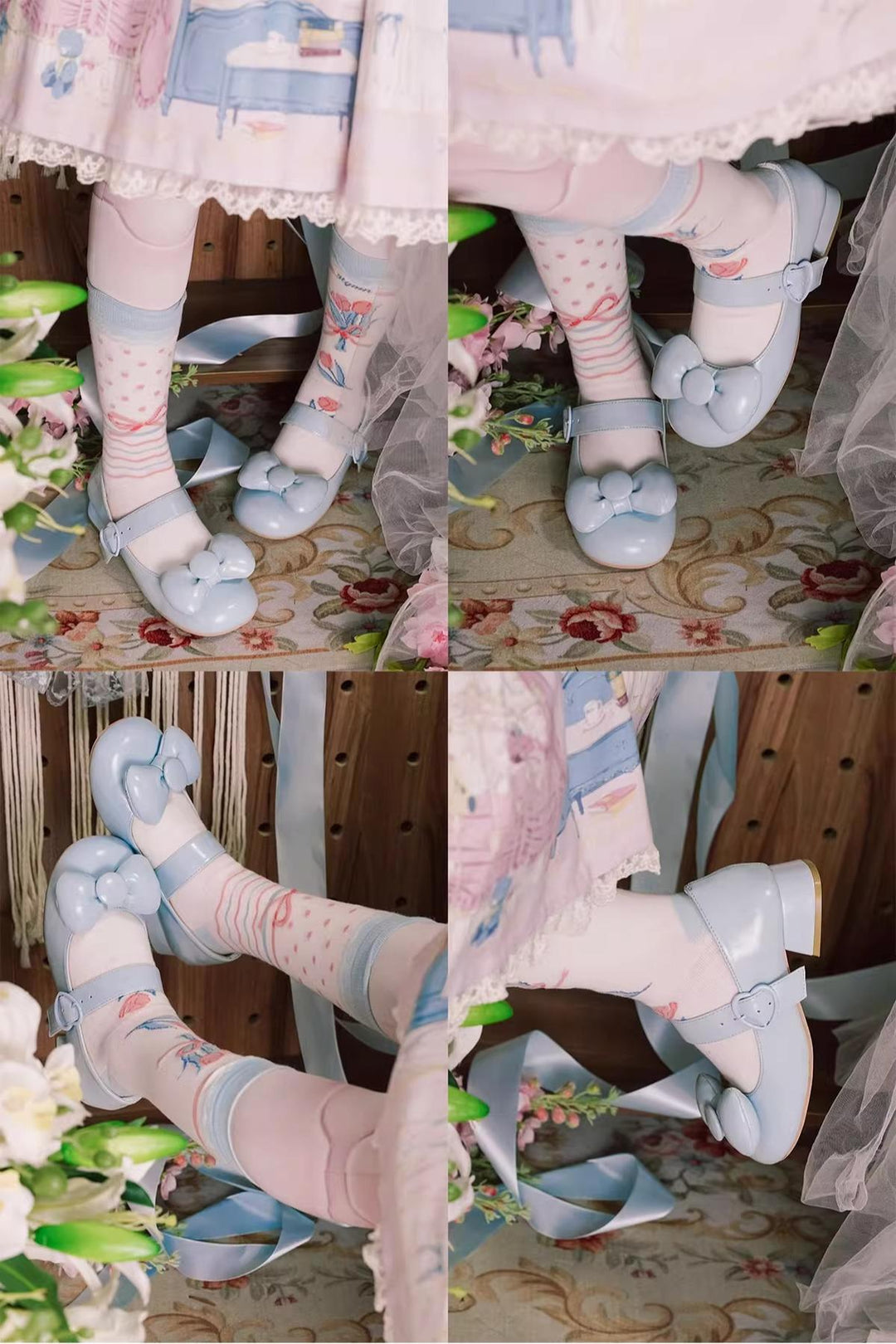 MODO - Showa Kaleidoscope - Kawaii Lolita Solid Shoes With Cute Round Toe and Bow