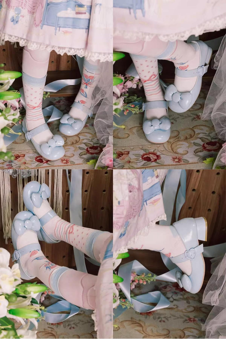MODO - Showa Kaleidoscope - Kawaii Lolita Solid Shoes With Cute Round Toe and Bow